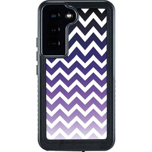 Chevron Purple Ombre Galaxy S24 Waterproof Case